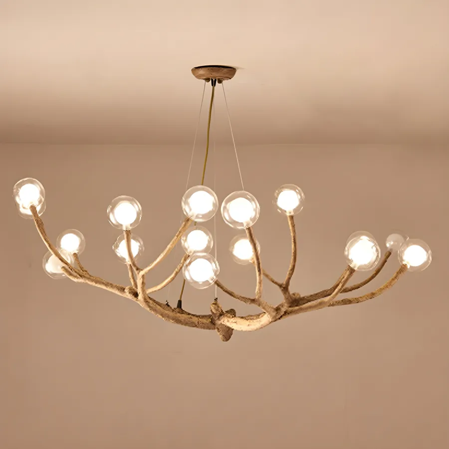 Natural Wood 8-Light Glass Radial view 3