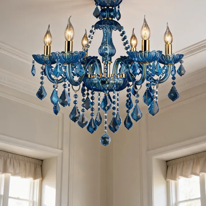 Blue 6-Light Candle Shape view 2