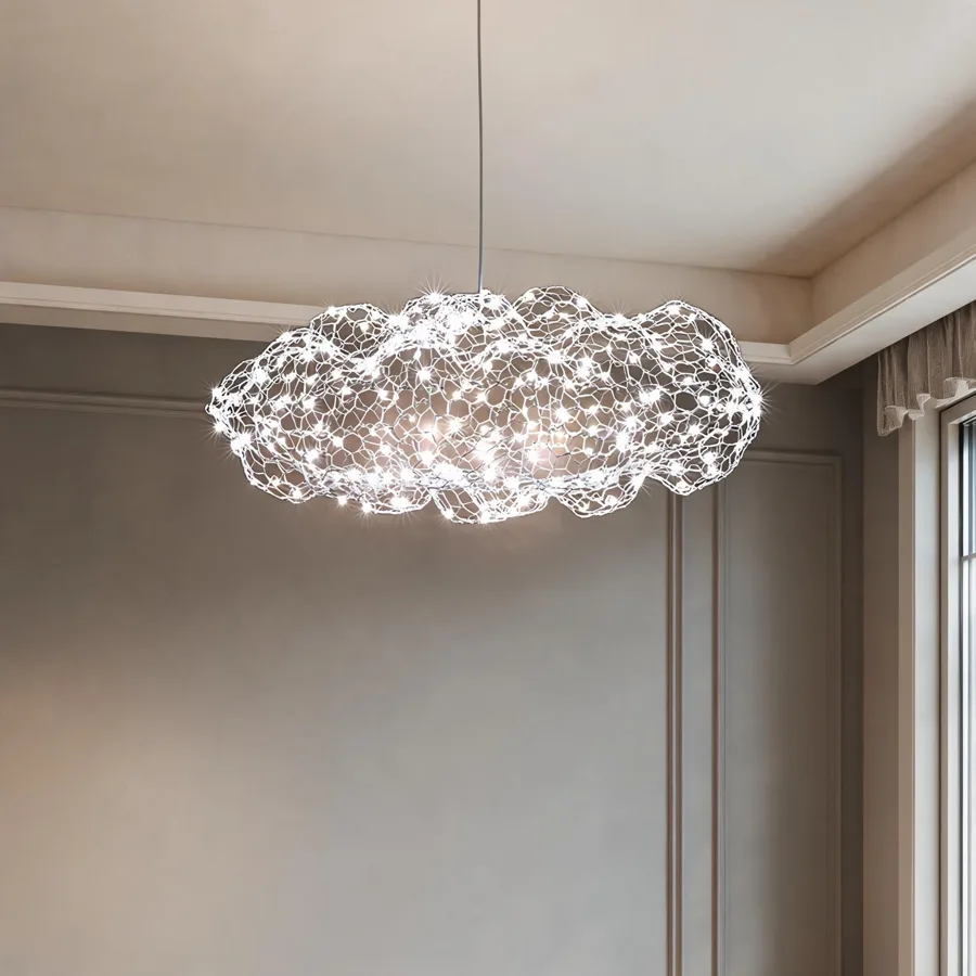 White 1-Light Chandeliers view 2