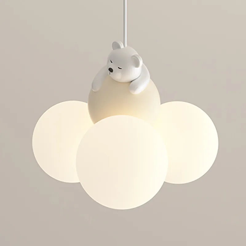 White 3-Light Resin Globe view 1