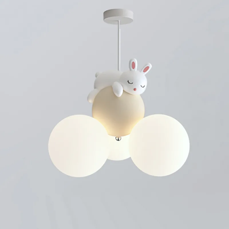 White 3-Light Resin Globe view 2