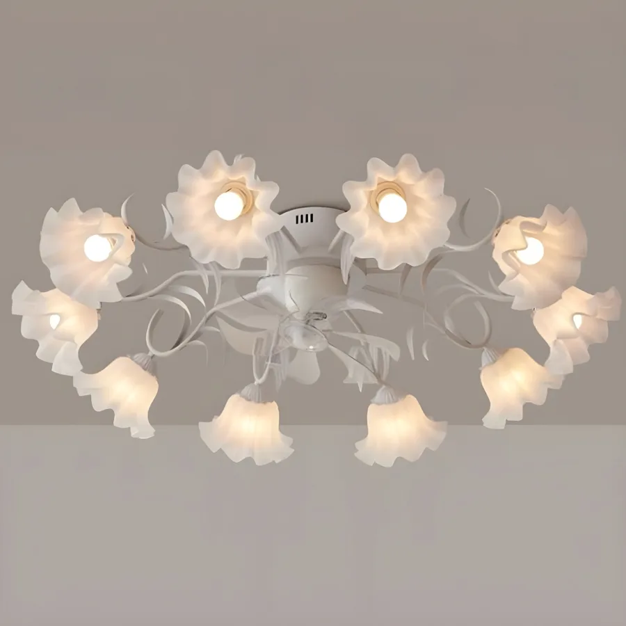 White 6-Light Flush-Mount Type view 1