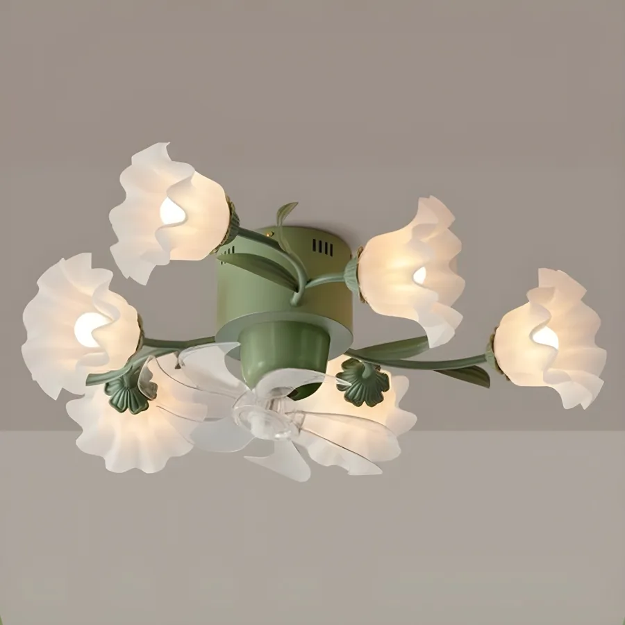 White 6-Light Flush-Mount Type view 3