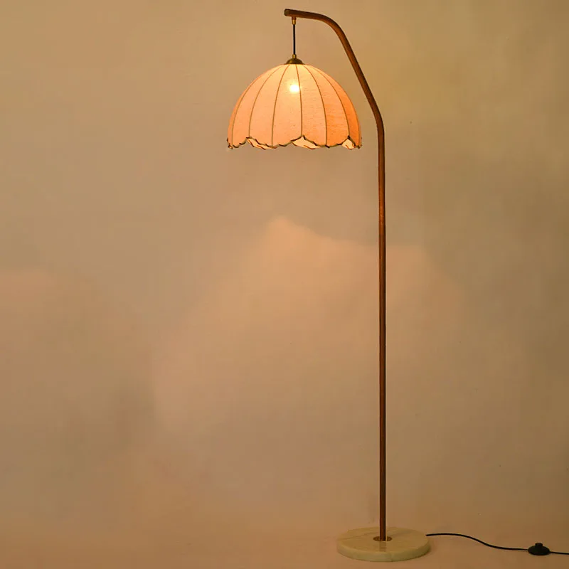 Natural Wood 1-Light Fabric Arc view 1