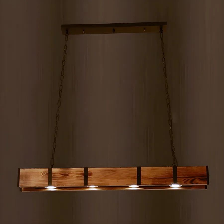 Distressed Wood 4-Light Solid Wood Square / Rectangular view 2