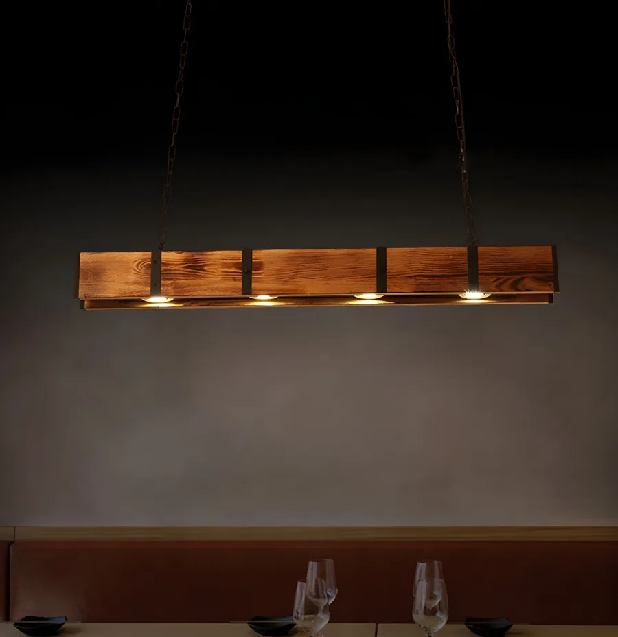 Distressed Wood 4-Light Solid Wood Square / Rectangular view 3