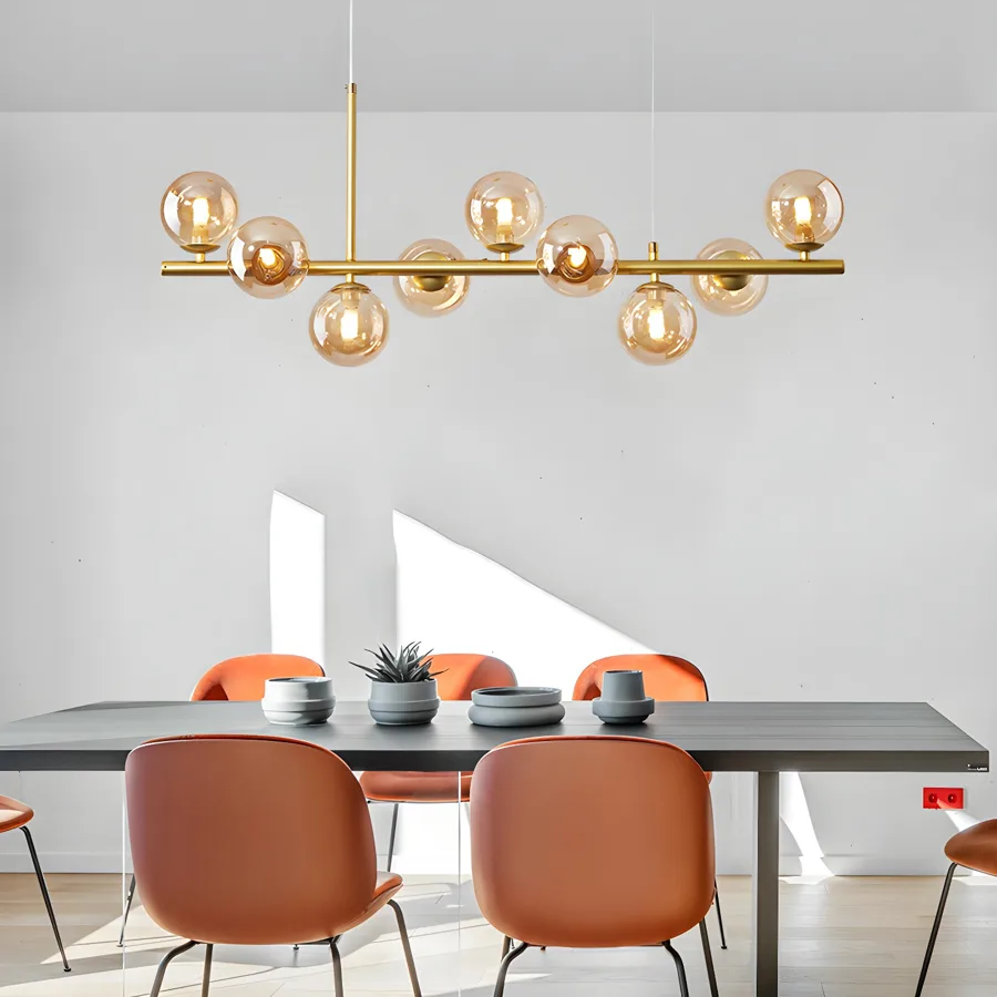 Gold 7-Light Glass Globe view 3