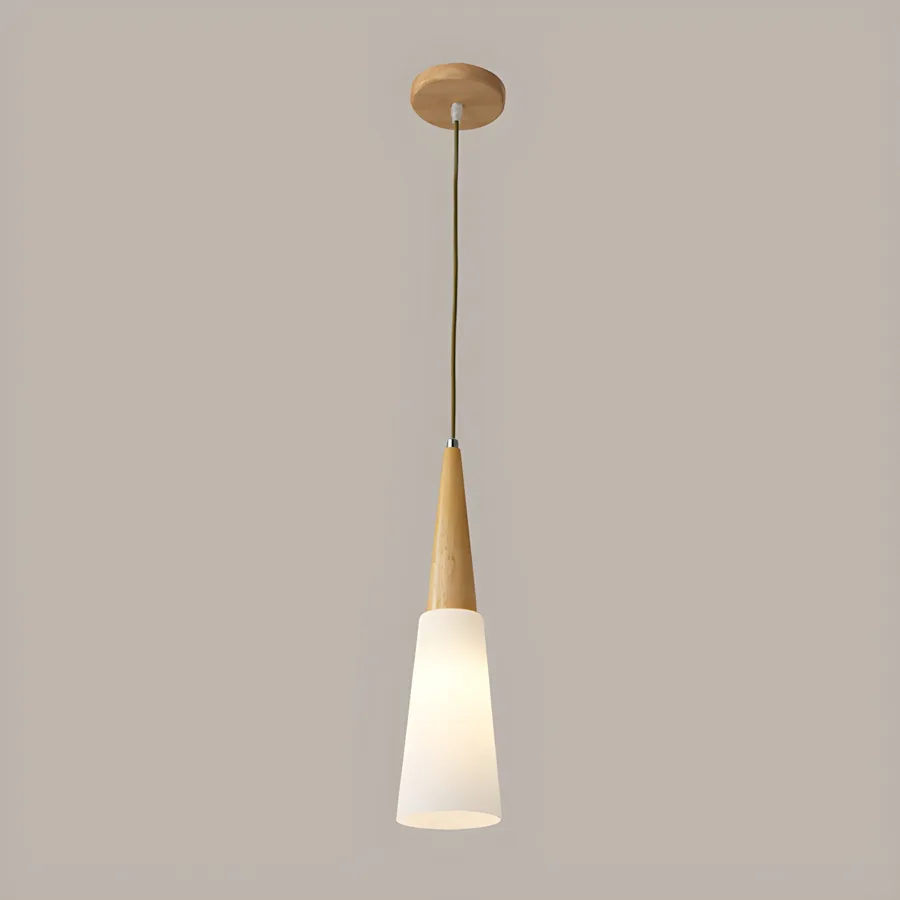 Natural Wood 1-Light Glass Geometric view 1
