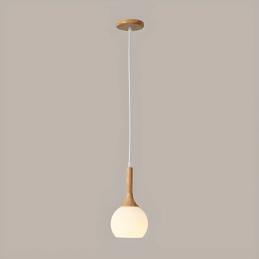 Natural Wood 1-Light Glass Geometric view 2