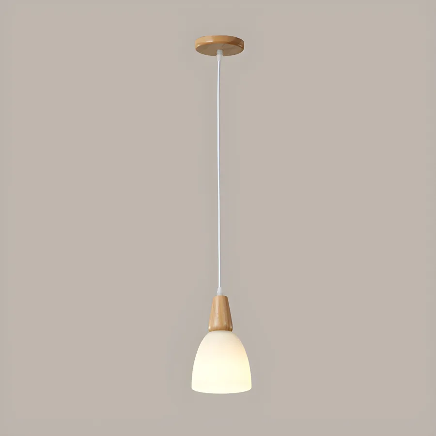Natural Wood 1-Light Glass Geometric view 3
