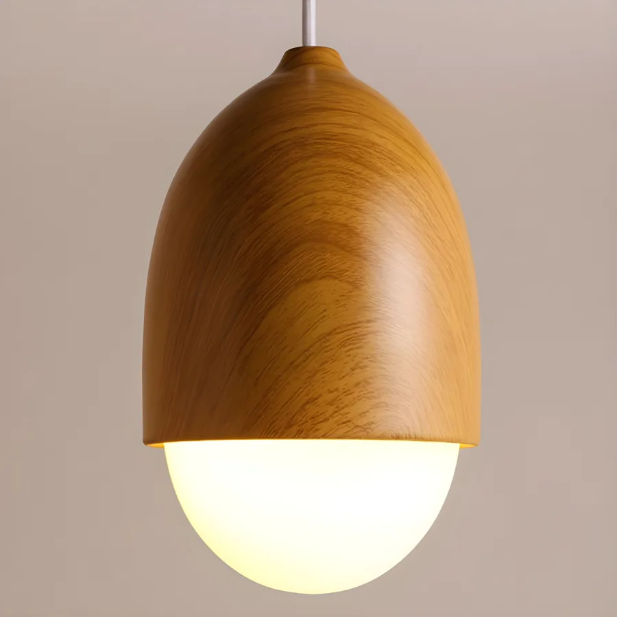Natural Wood 1-Light Glass Globe view 1