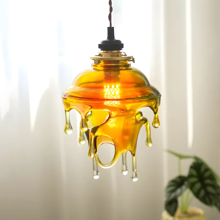 Amber 1-Light Resin Geometric view 2