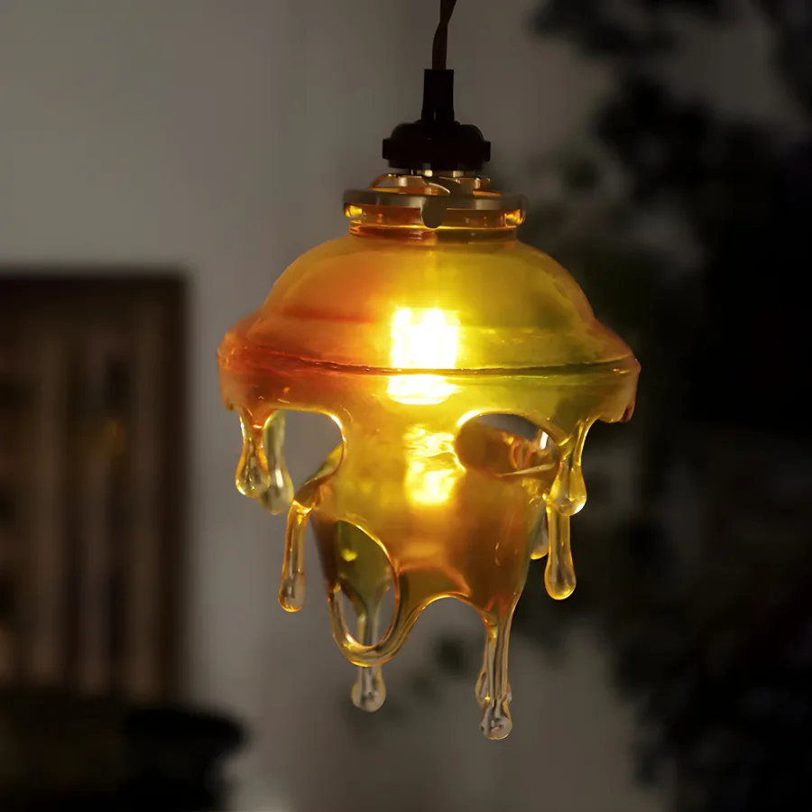 Amber 1-Light Resin Geometric view 3
