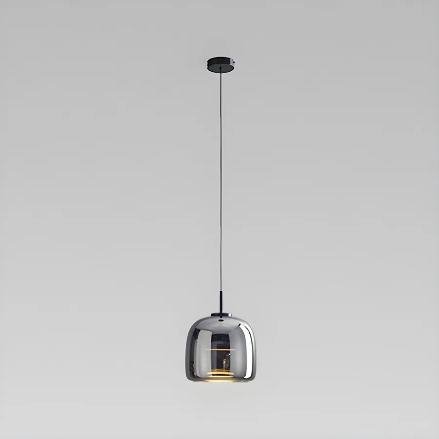 Black 1-Light Glass Drum view 3
