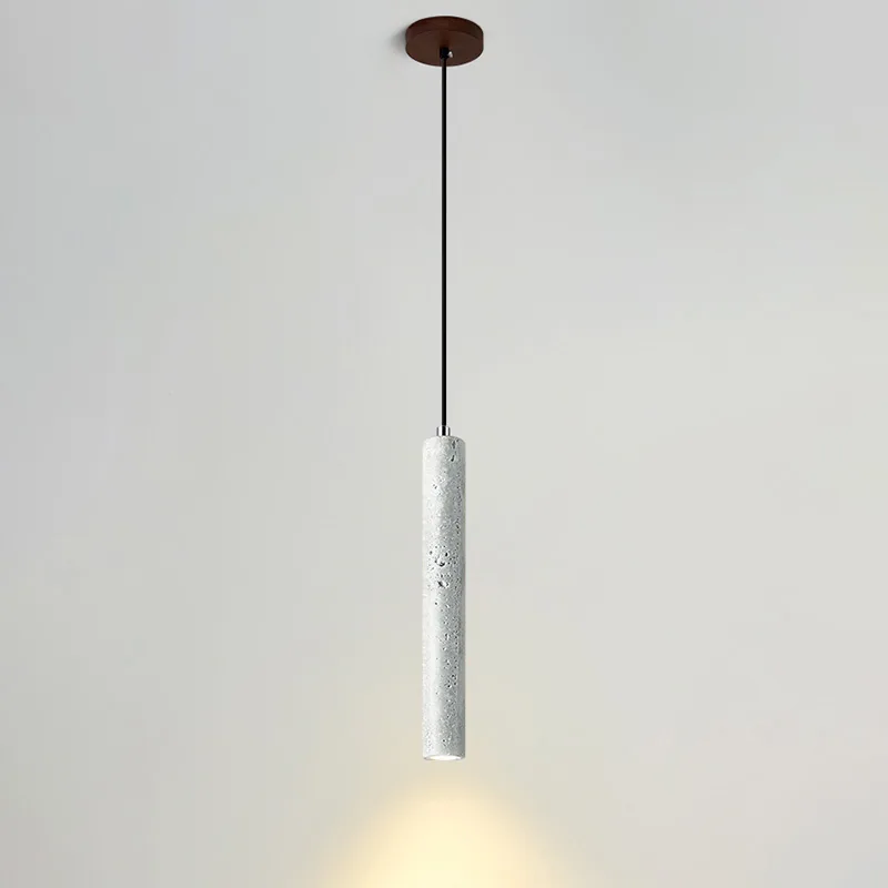 White 1-Light Stone Cylinder view 3
