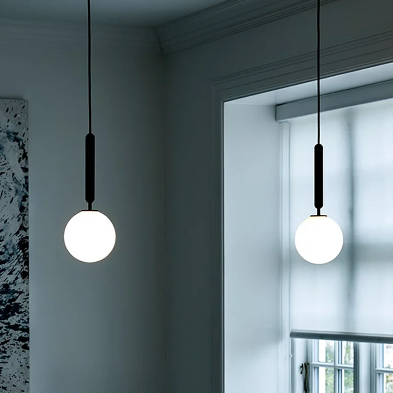 Black 1-Light Glass Globe view 1