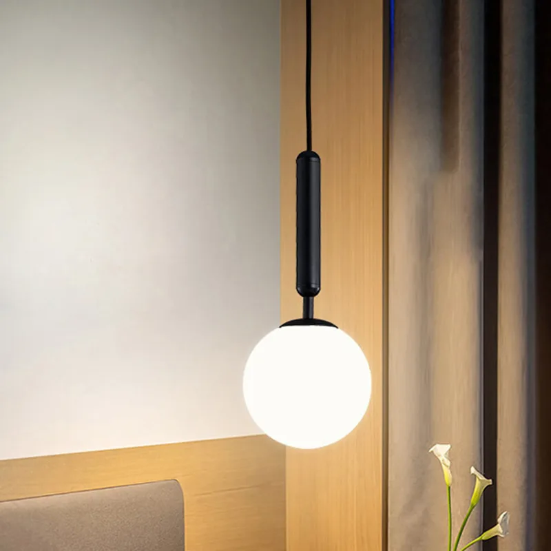 Black 1-Light Glass Globe view 2