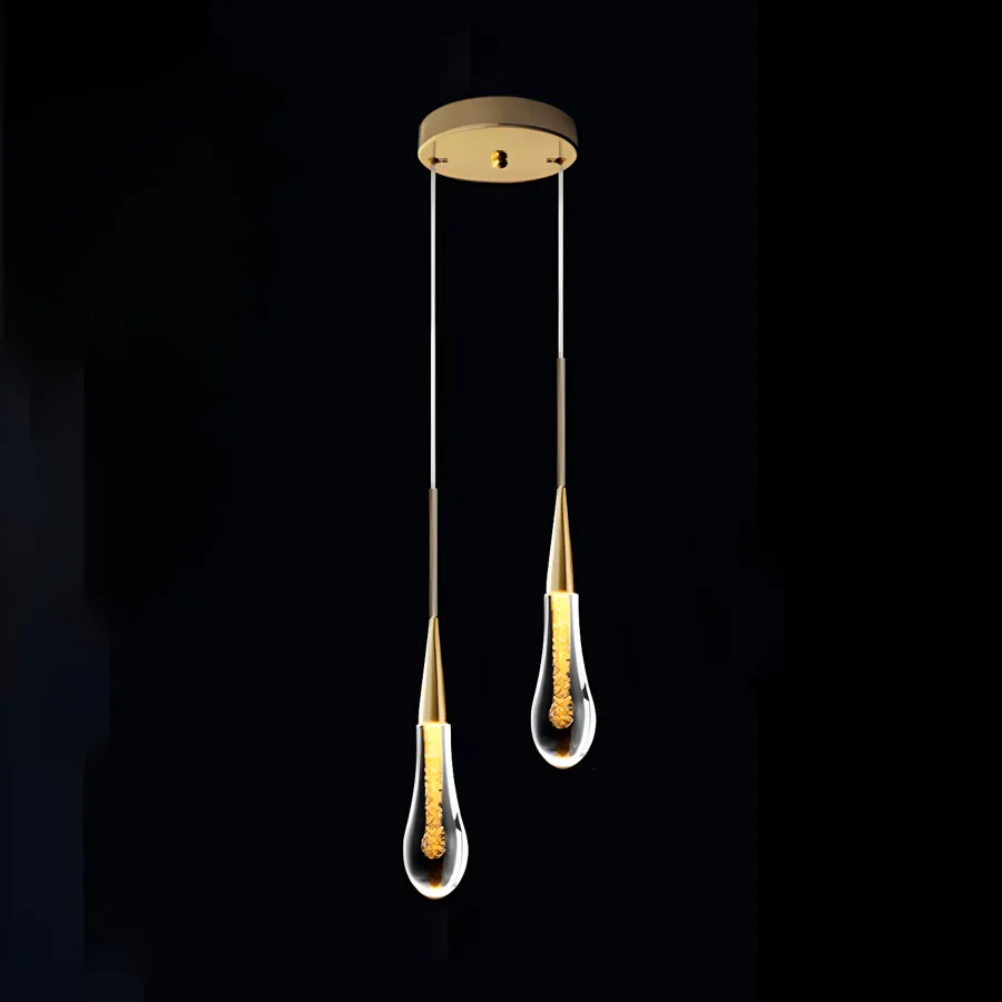 Brass 1-Light Crystal Teardrop view 2