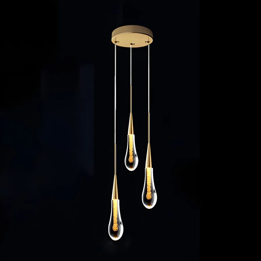Brass 1-Light Crystal Teardrop view 3