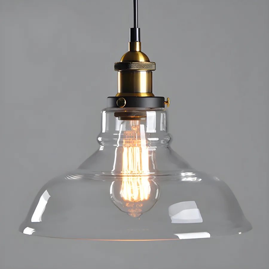 Clear 1-Light Glass Cone view 1