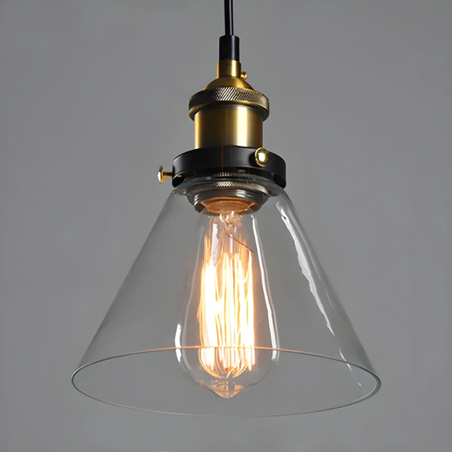 Clear 1-Light Glass Cone view 2