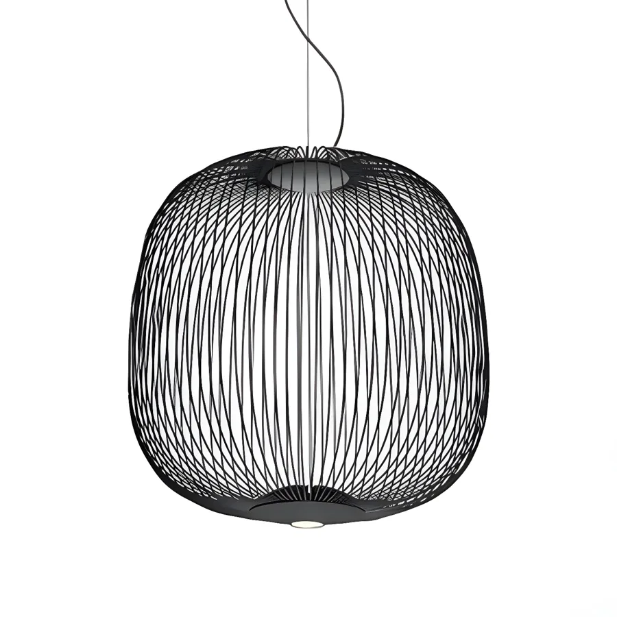 Black 1-Light Iron Metal Cage view 3