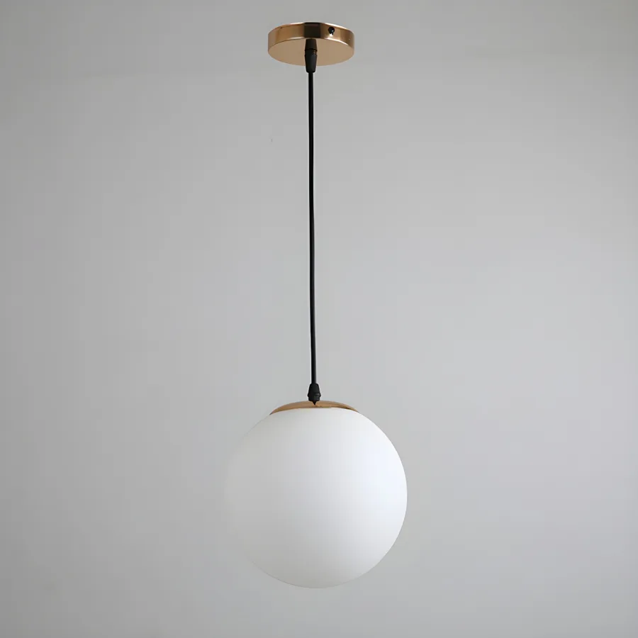 White 1-Light Glass Globe view 1