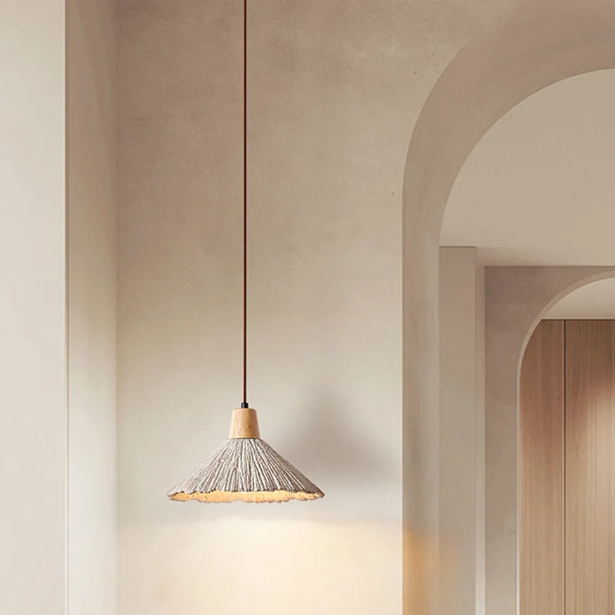 Cream 1-Light Concrete Cone view 1