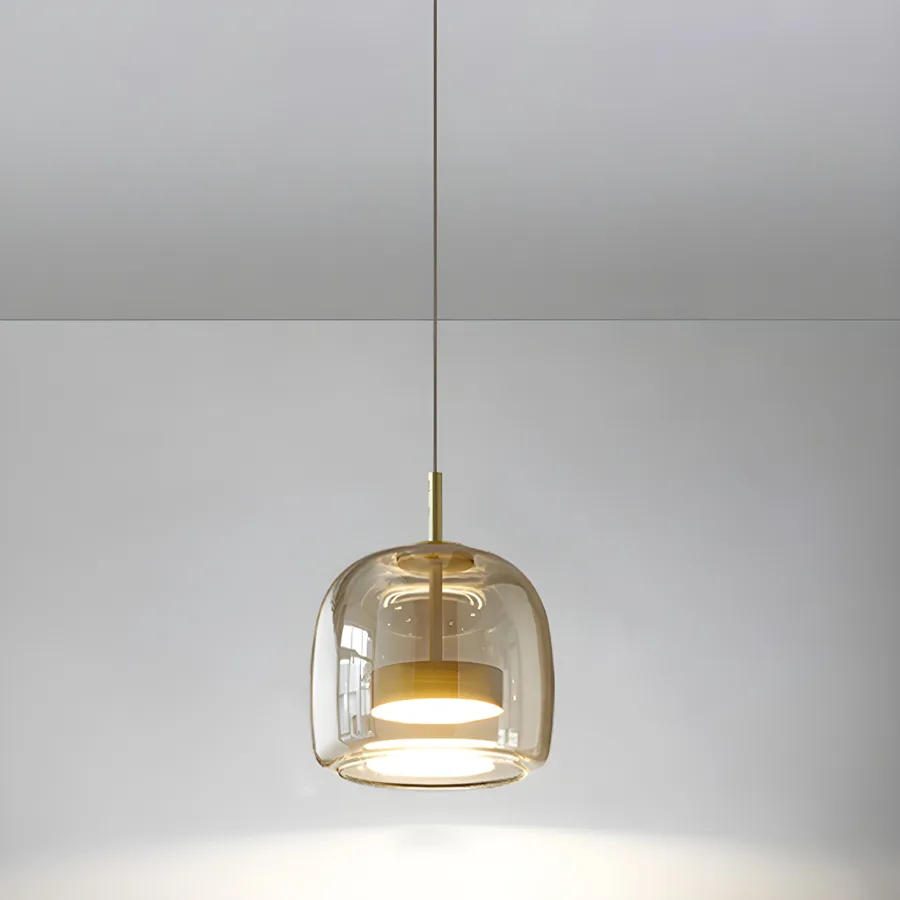 Black 1-Light Glass Dome view 1