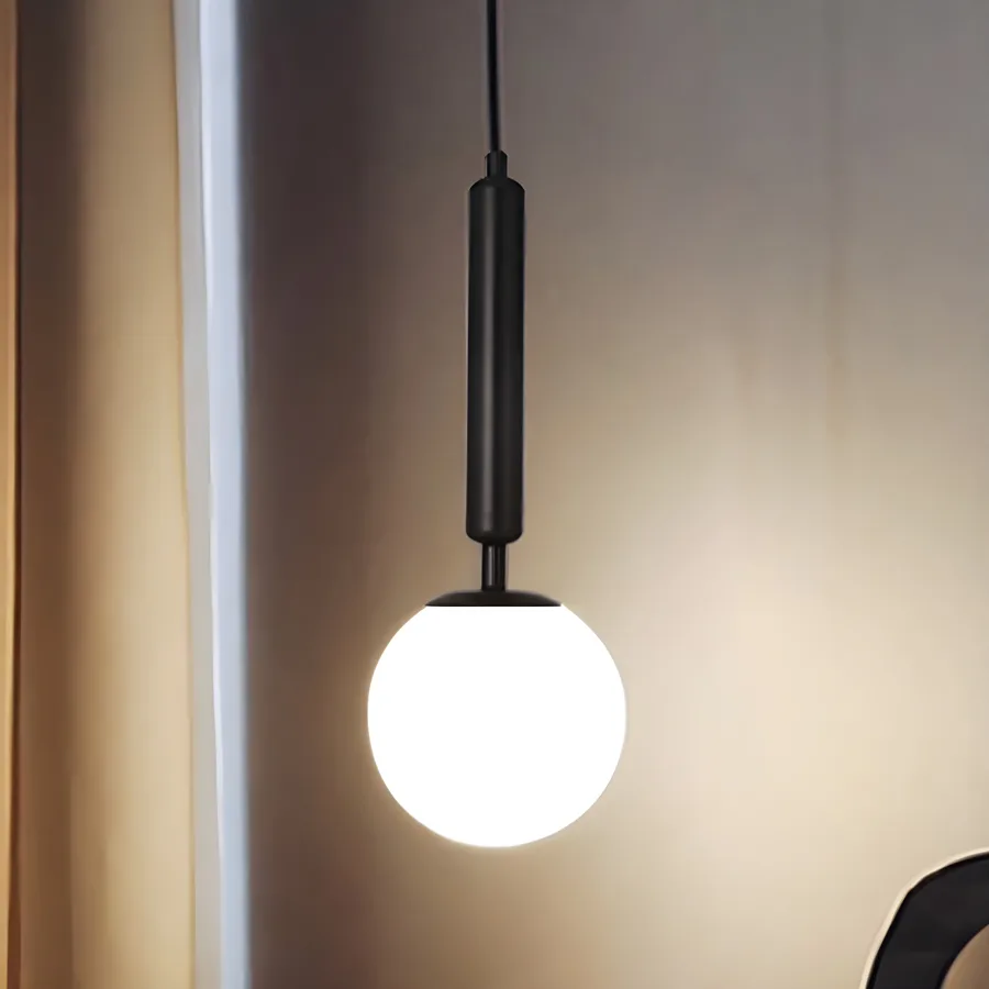 Black 1-Light Glass Globe view 3