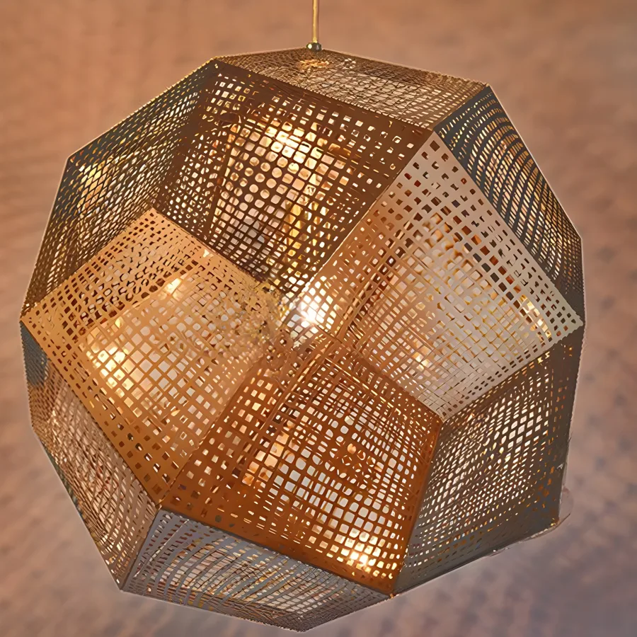 Gold 1-Light Metal Geometric view 1