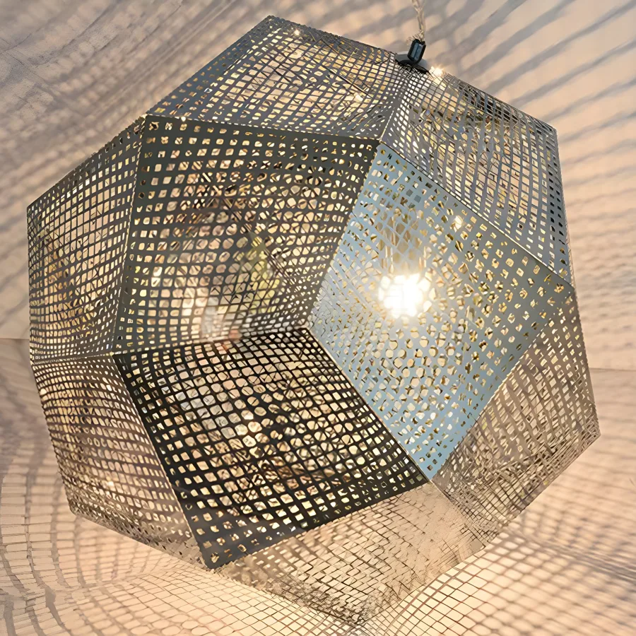 Gold 1-Light Metal Geometric view 3