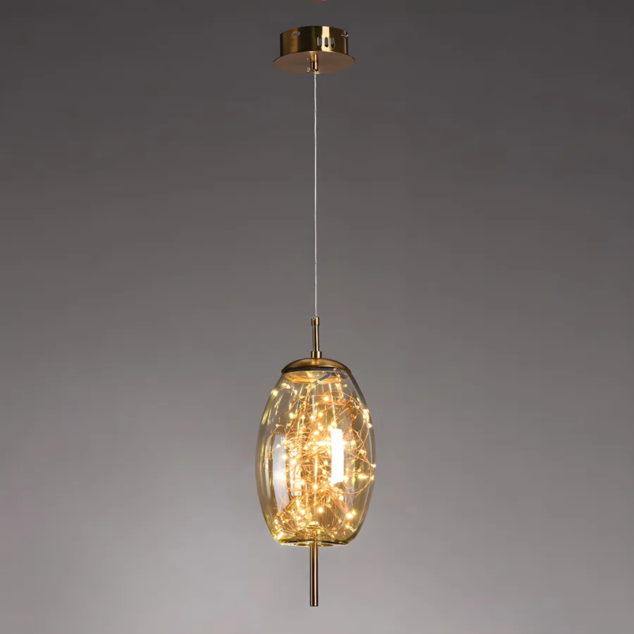 Gold 1-Light Glass Geometric view 1