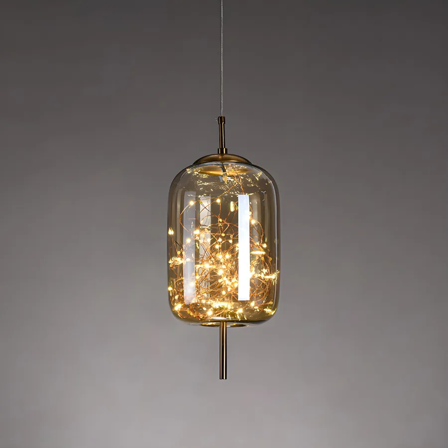 Gold 1-Light Glass Geometric view 2