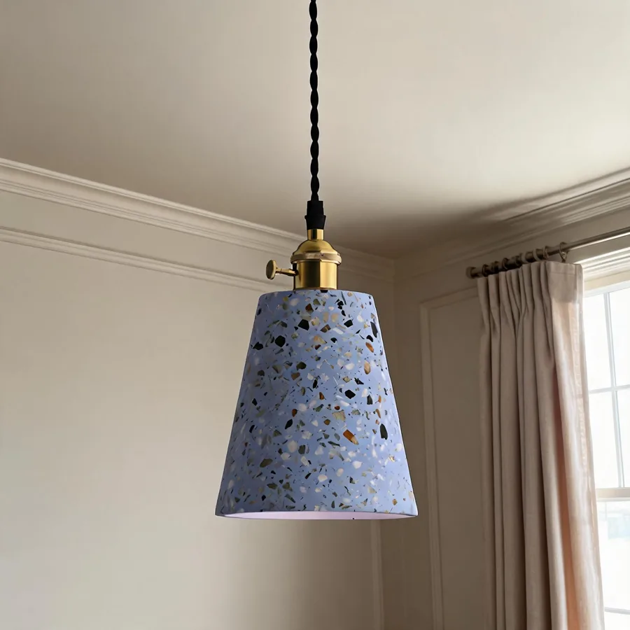 Blue 1-Light Stone Geometric view 2