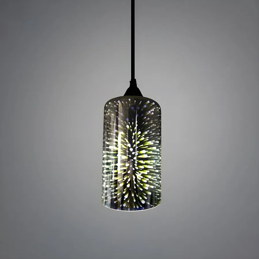 Blue 1-Light Glass Cylinder view 1