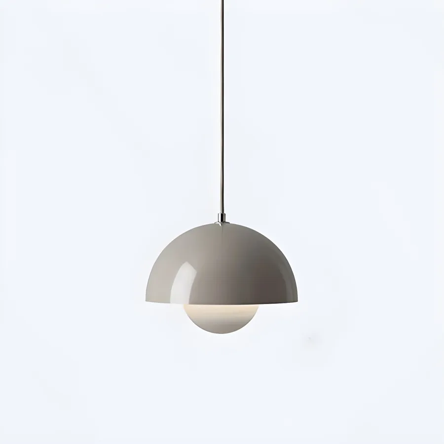 White 1-Light Aluminum Dome view 1