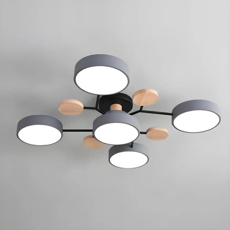 Gray 4-Light Acrylic Semi-Flush Mount view 1