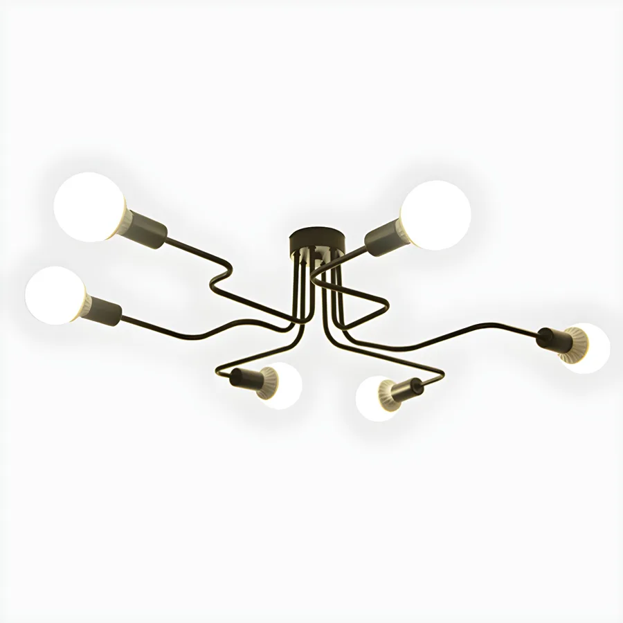 Black 4-Light Semi-Flush Mount view 1
