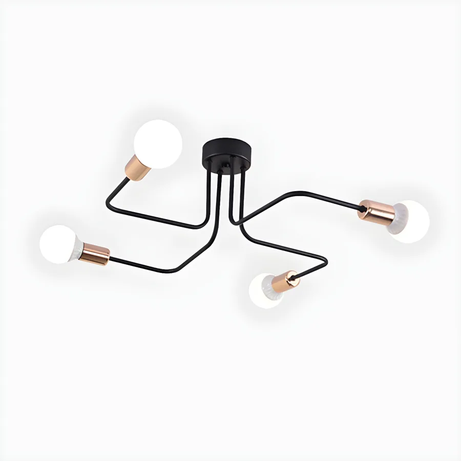 Black 4-Light Semi-Flush Mount view 3