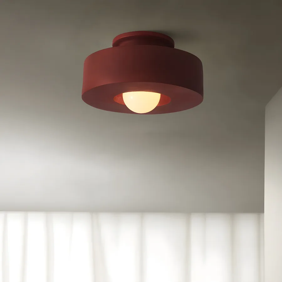 Green 1-Light Plastic Semi-Flush Mount view 1