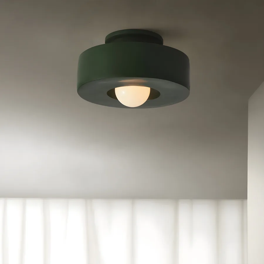 Green 1-Light Plastic Semi-Flush Mount view 2