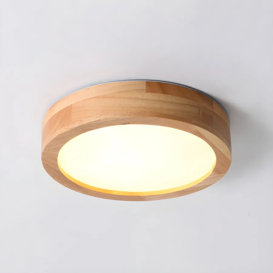Natural Wood 1-Light Acrylic Flush Mount view 1