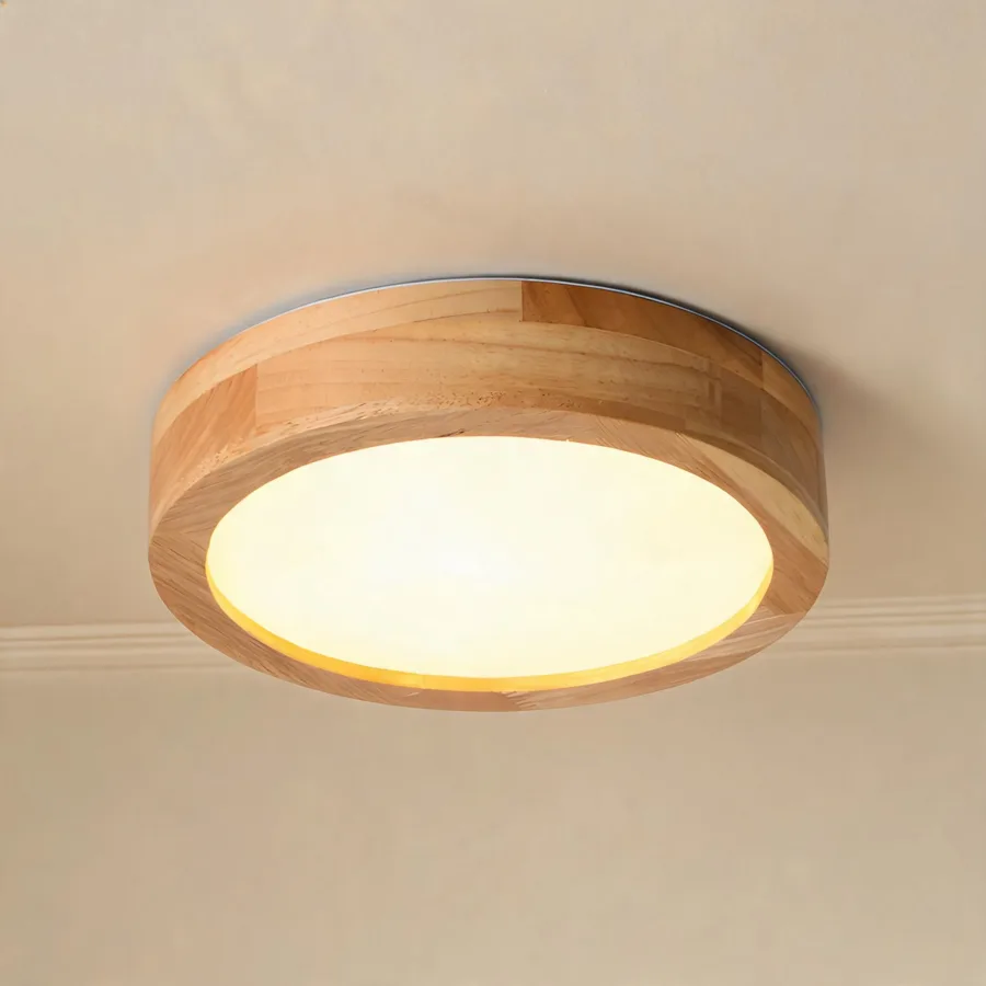 Natural Wood 1-Light Acrylic Flush Mount view 3