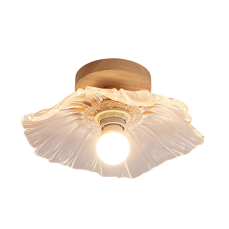 Cream 1-Light Glass Semi-Flush Mount view 2