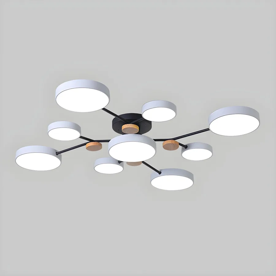 Black 7-Light Acrylic Semi-Flush Mount view 1