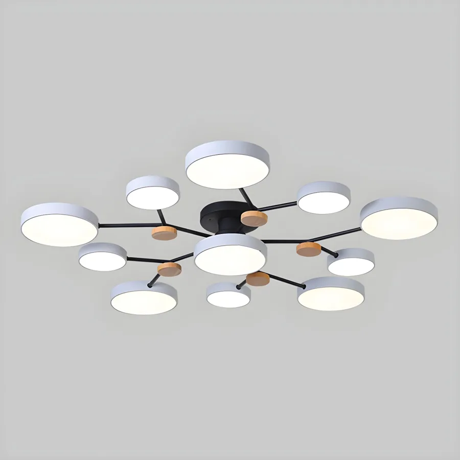 Black 7-Light Acrylic Semi-Flush Mount view 2