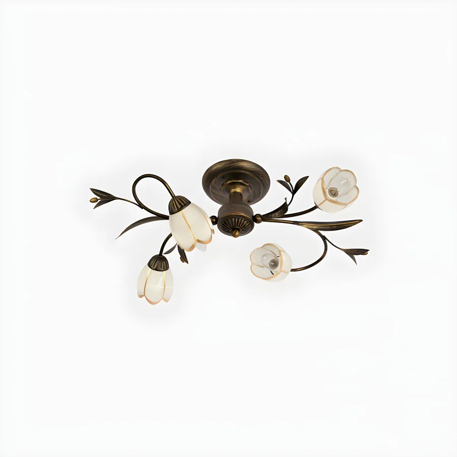 Antique Brass 4-Light Semi-Flush Mount view 1