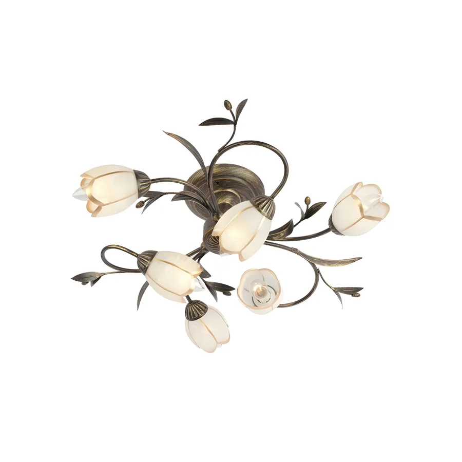 Antique Brass 4-Light Semi-Flush Mount view 3