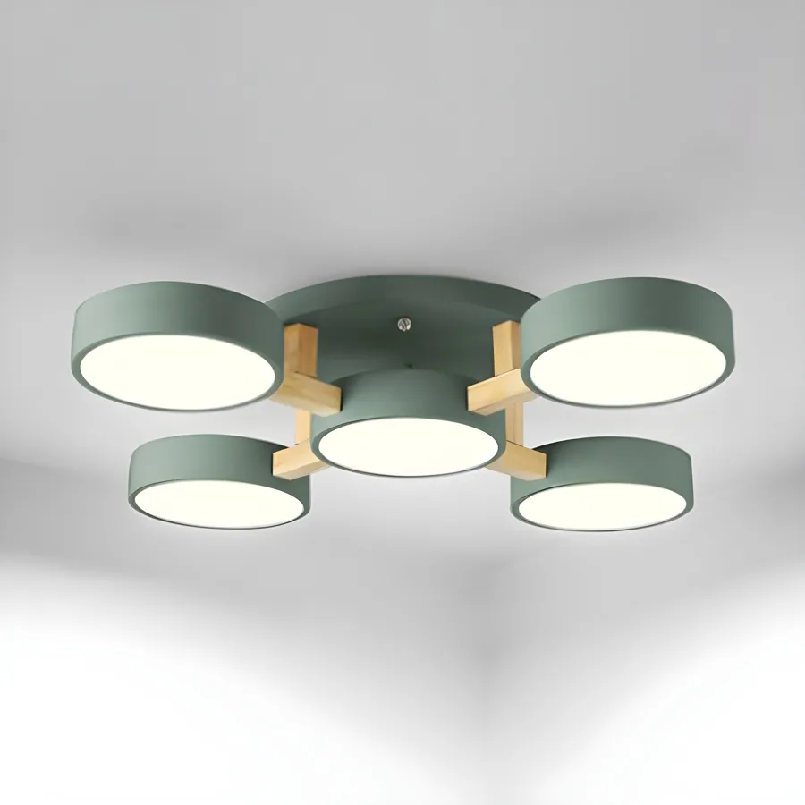 White 3-Light Acrylic Semi-Flush Mount view 1